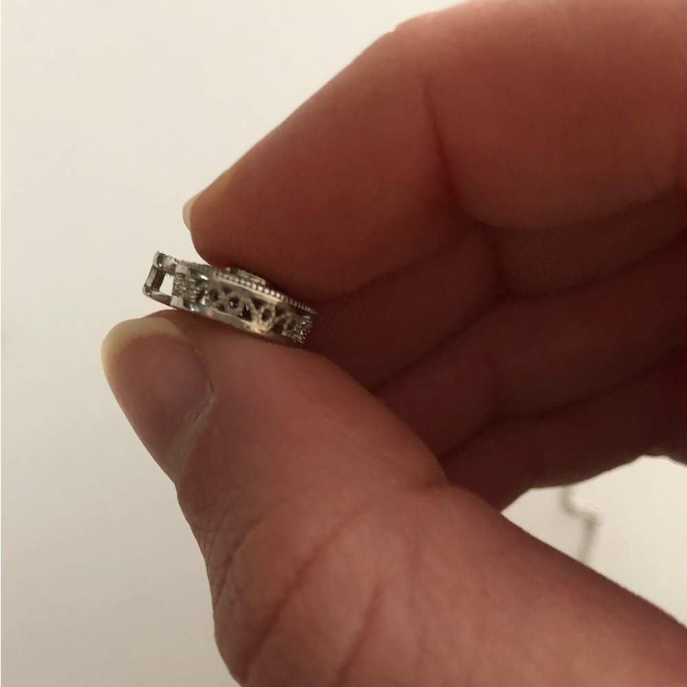 NWOT Romantic Sterling Silver Necklace with Round Stones Sterling Silver Pendant - Picture 7 of 7